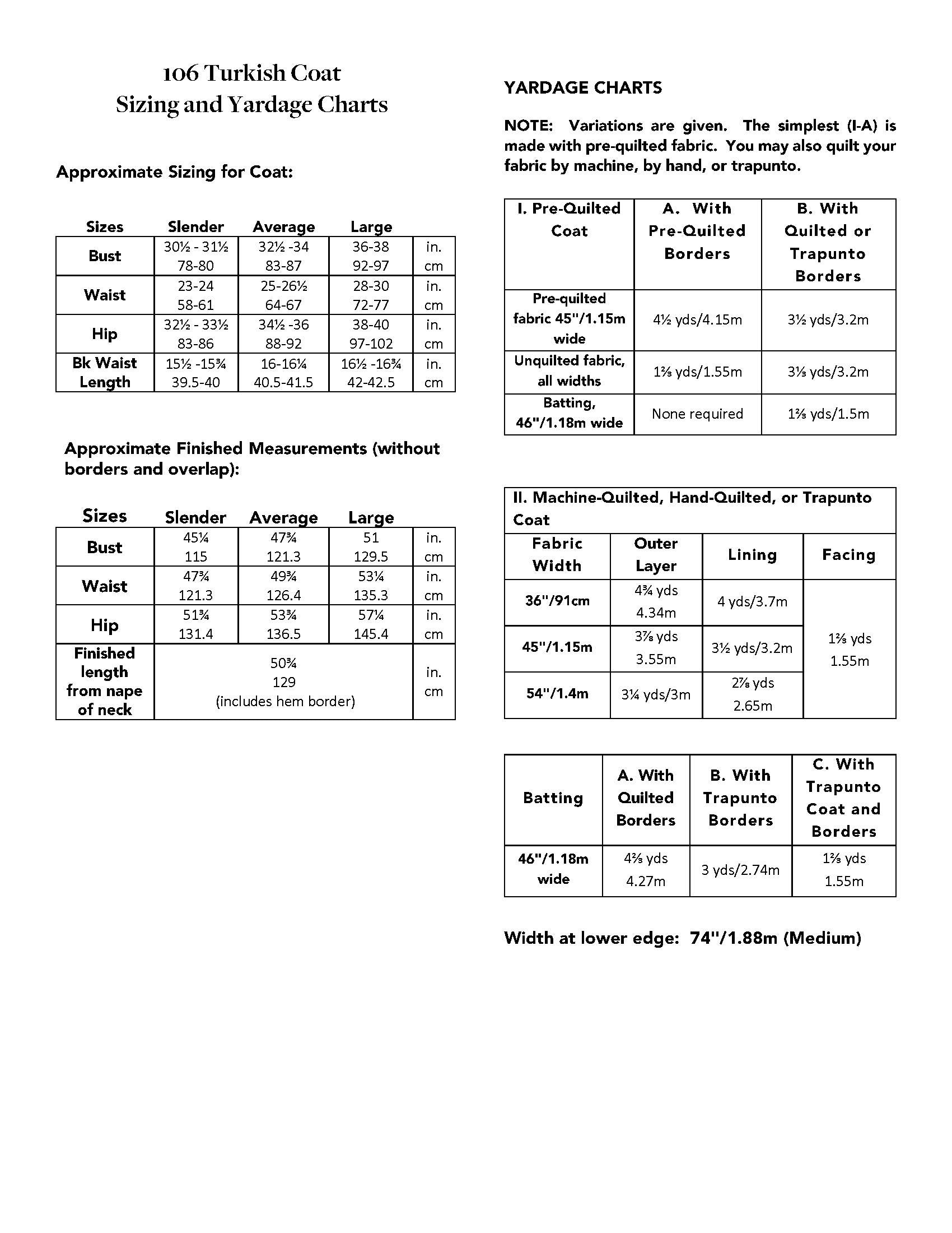 106 Turkish Coat - PDF