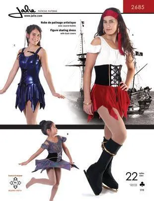 2685 // Pirate Skating Dress with Boot Covers