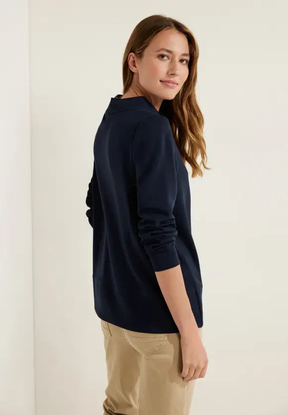 302421- Night Sky Blue Sweatshirt with drawstrings - Cecil