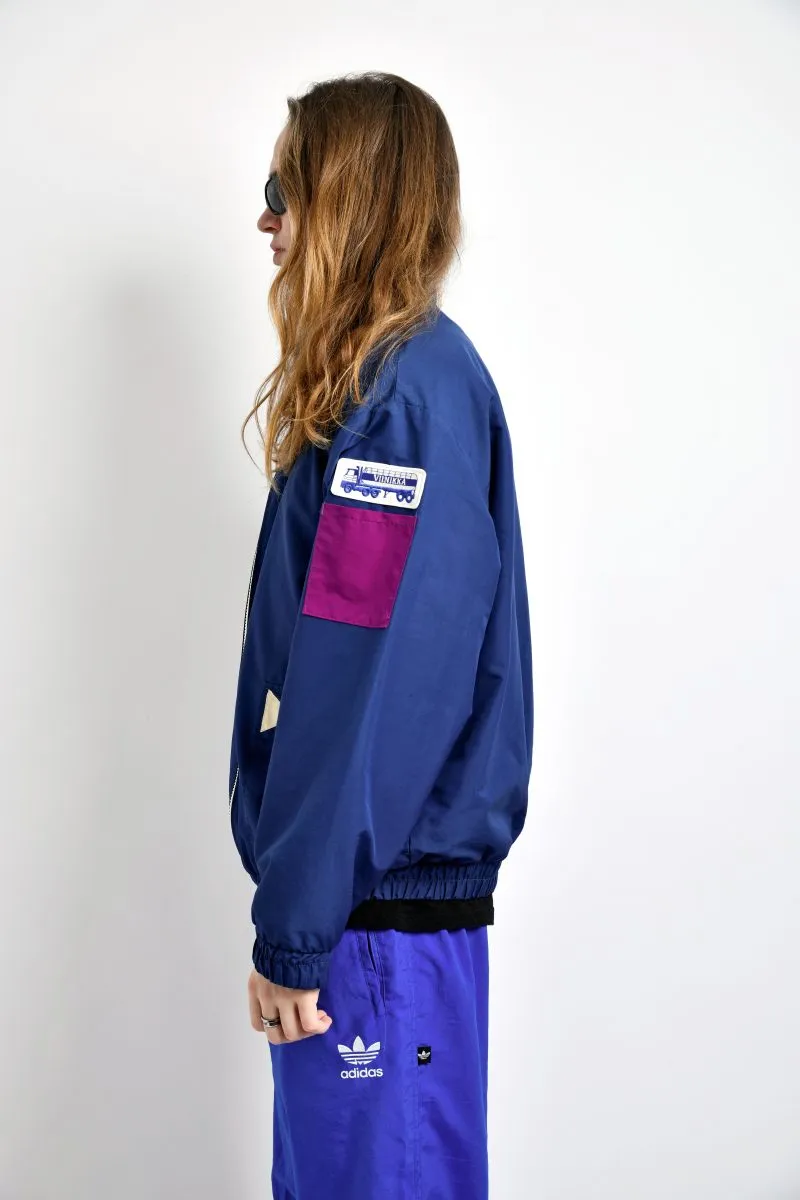 80s vintage windbreaker blue