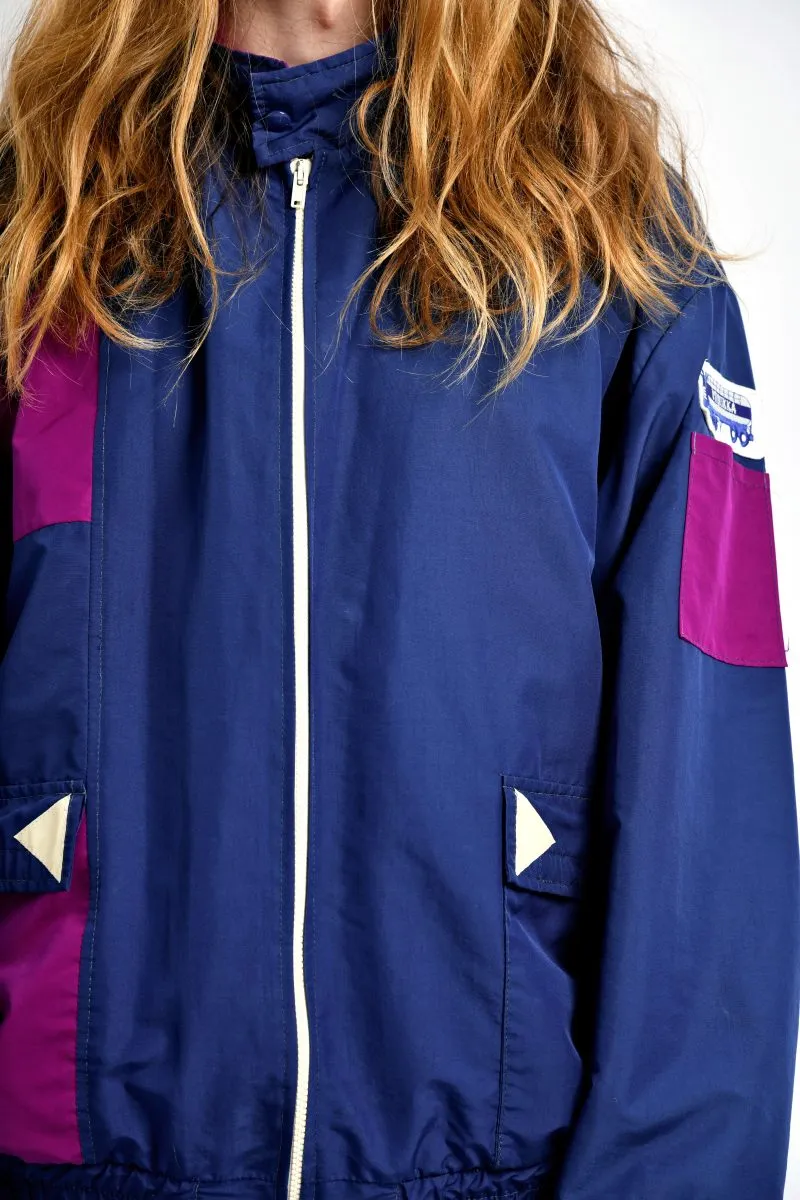 80s vintage windbreaker blue