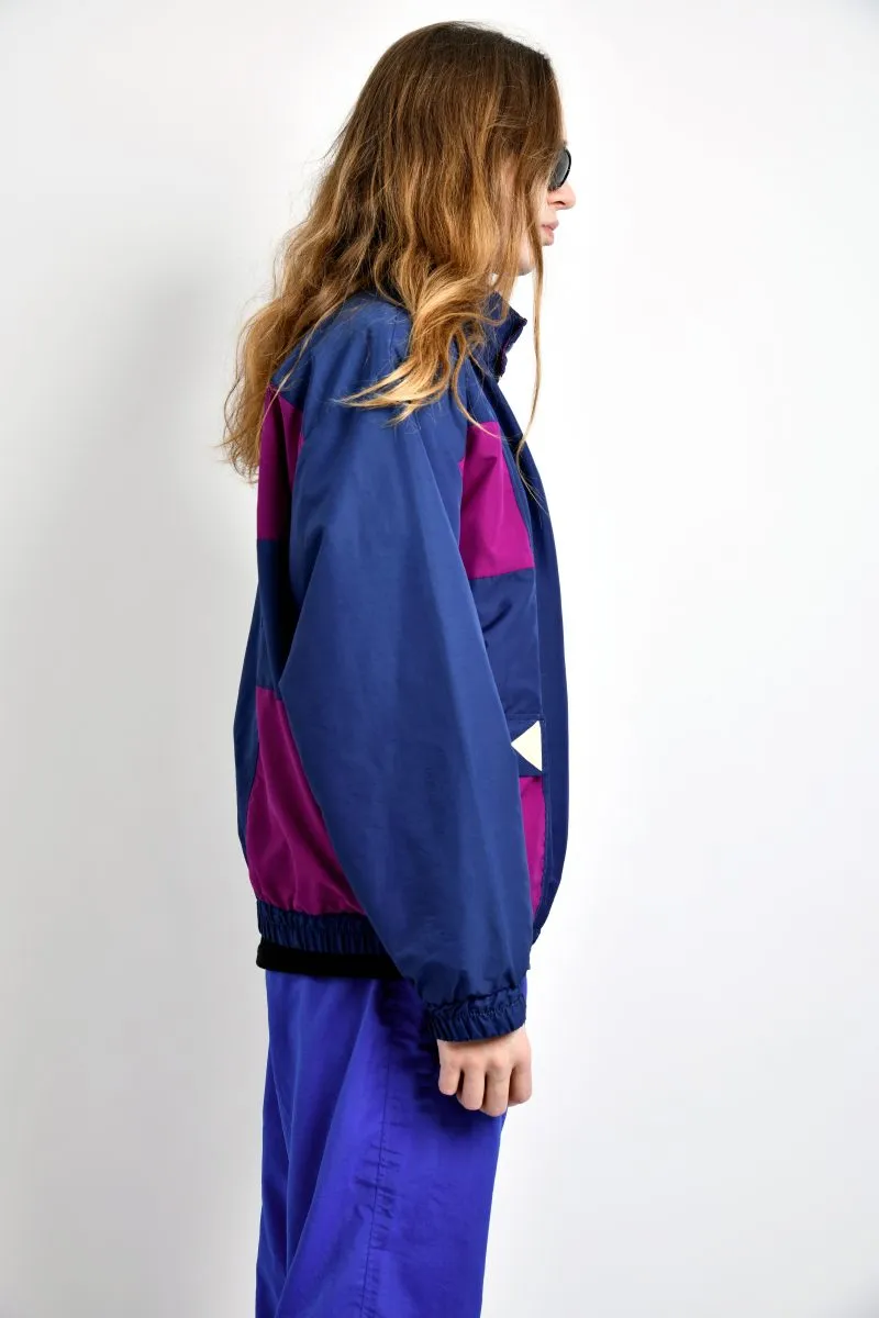 80s vintage windbreaker blue