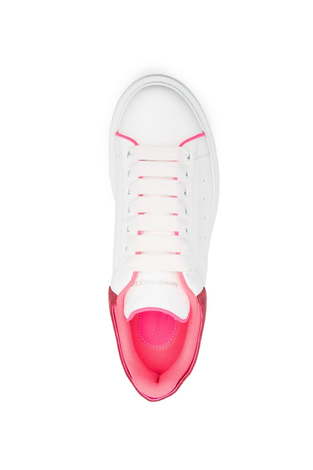 Alexander McQueen lace-up low-top double heeled white/red sneakers