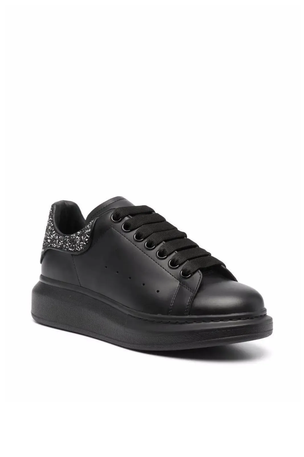 Alexander McQueen Oversized Black glitter-counter sneakers