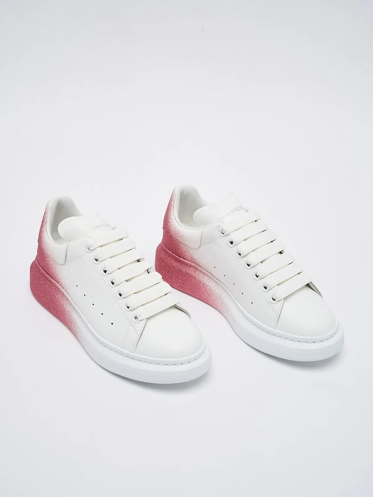 Alexander Mcqueen Oversized Gradient-effect Sneakers In White/pink