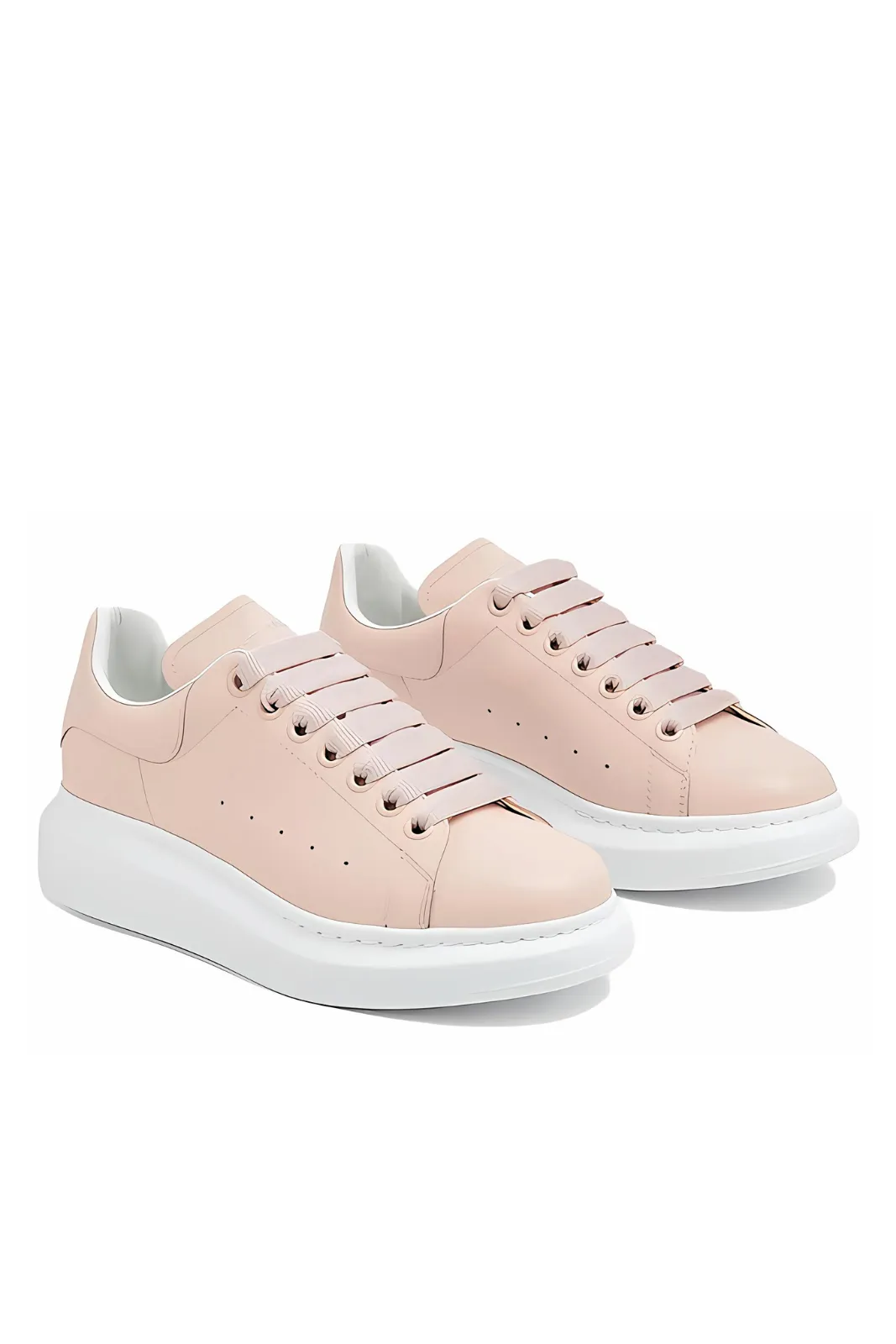 Alexander McQueen Oversized leather sneakers dusty pink