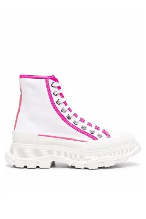 Alexander McQueen Tread contrasting-trim detail sneakers white pink