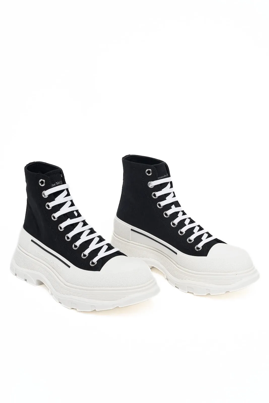 Alexander McQueen Tread Slick High-Top Man Sneakers Black White