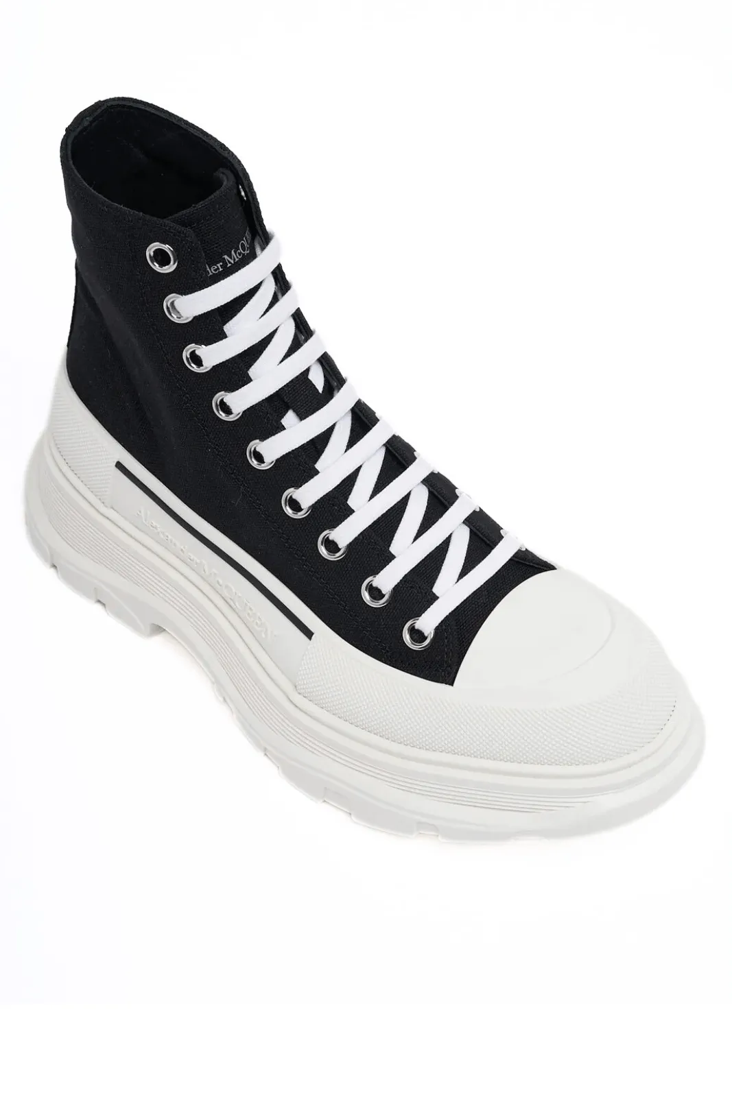 Alexander McQueen Tread Slick High-Top Man Sneakers Black White