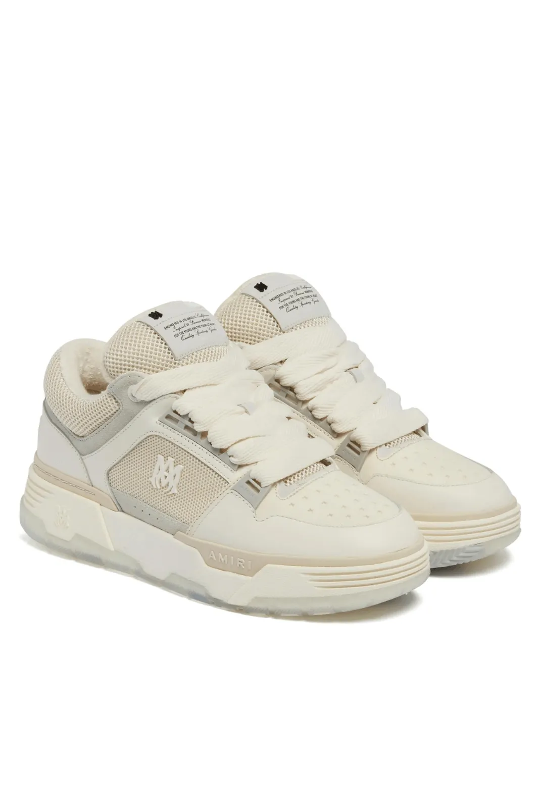 Amiri Alabaster Ma-1 panelled sneakers ivory- beige