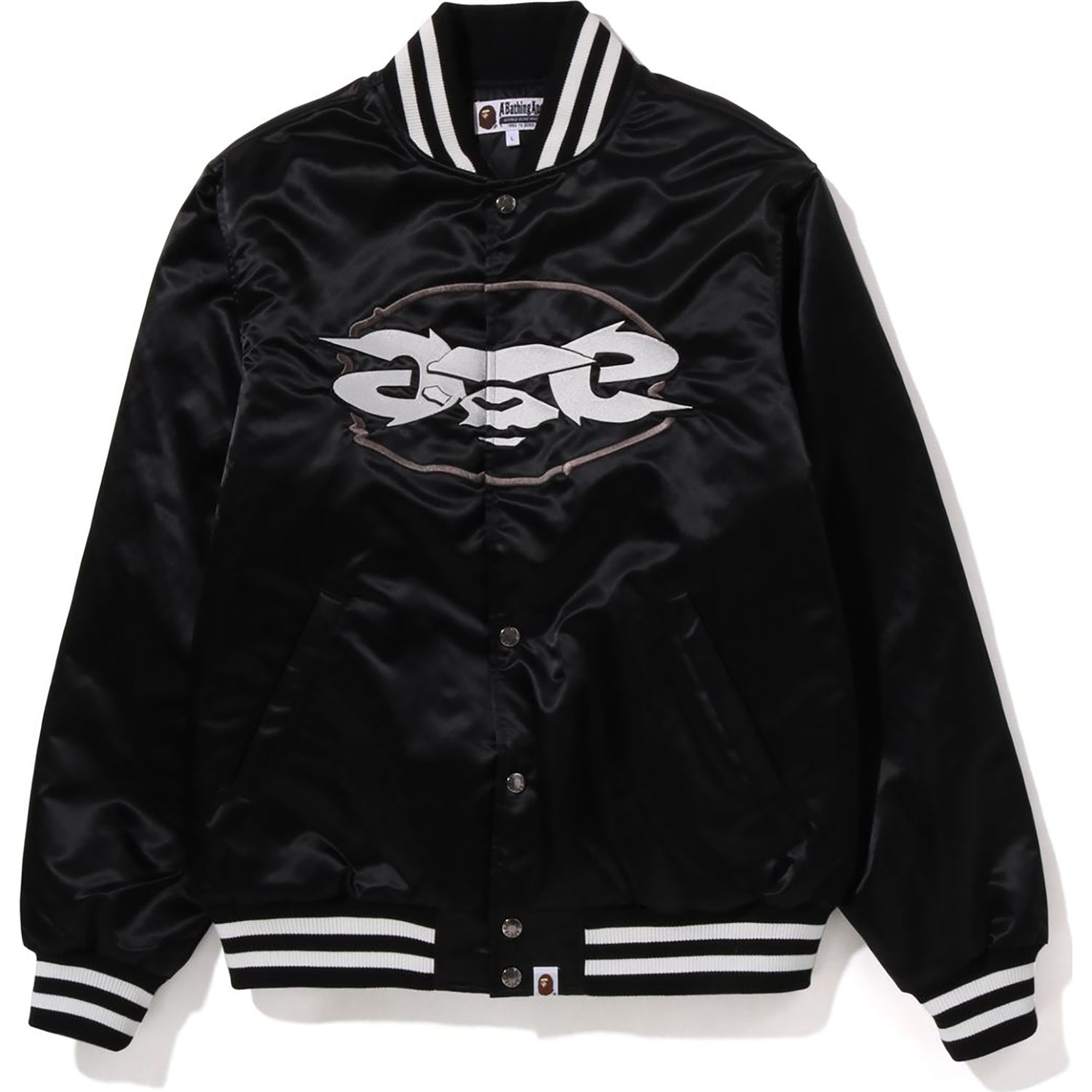 APE RELAXED FIT NYLON VARSITY JACKET MENS