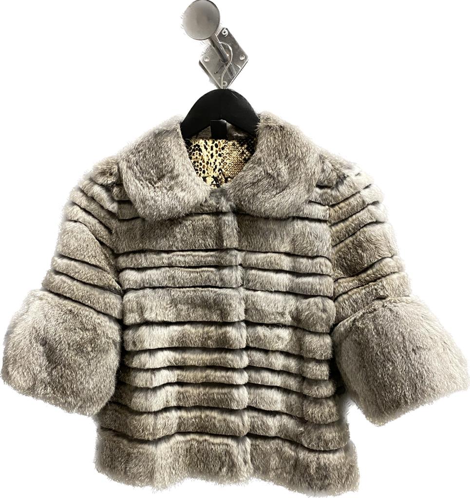 B16R - Baez Gray rabbit jacket with fur