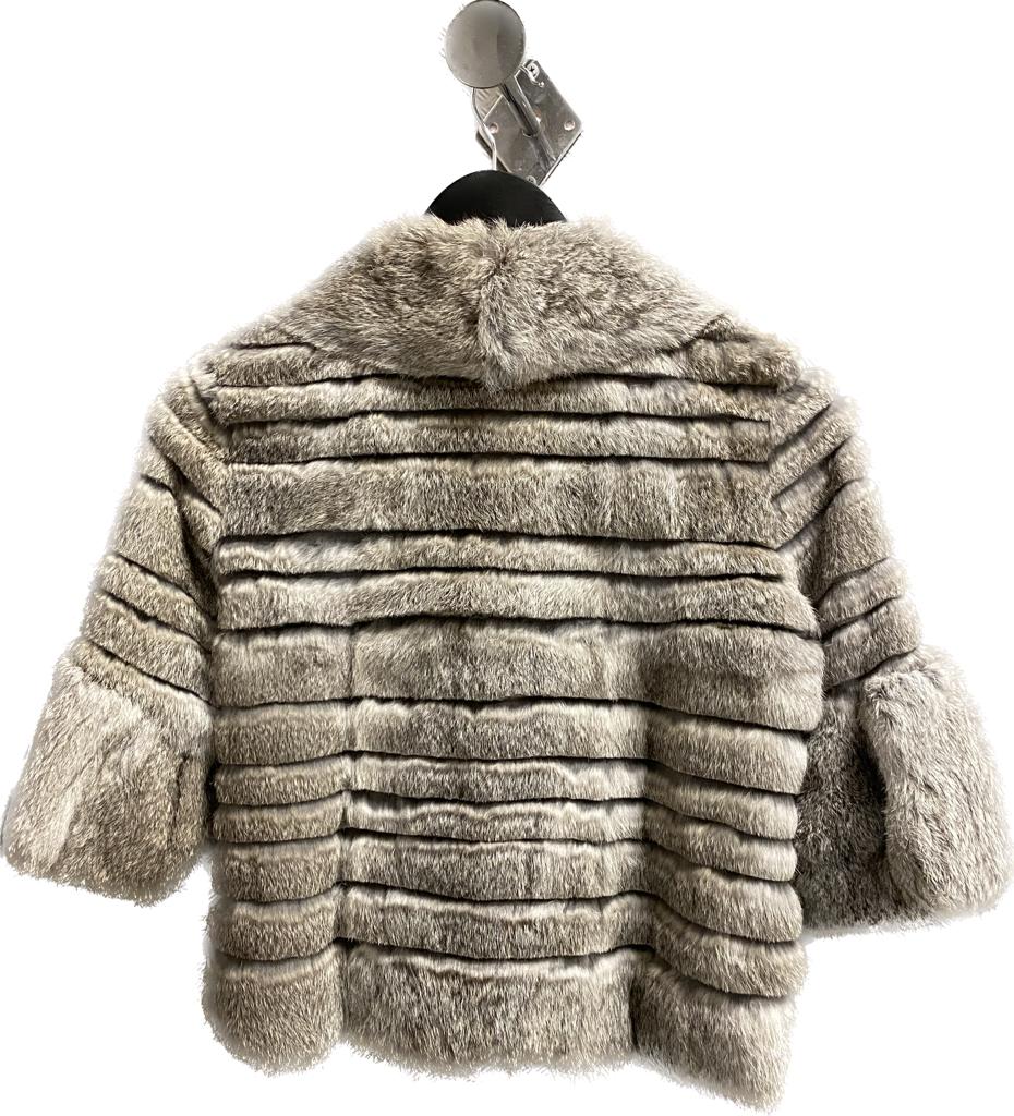 B16R - Baez Gray rabbit jacket with fur