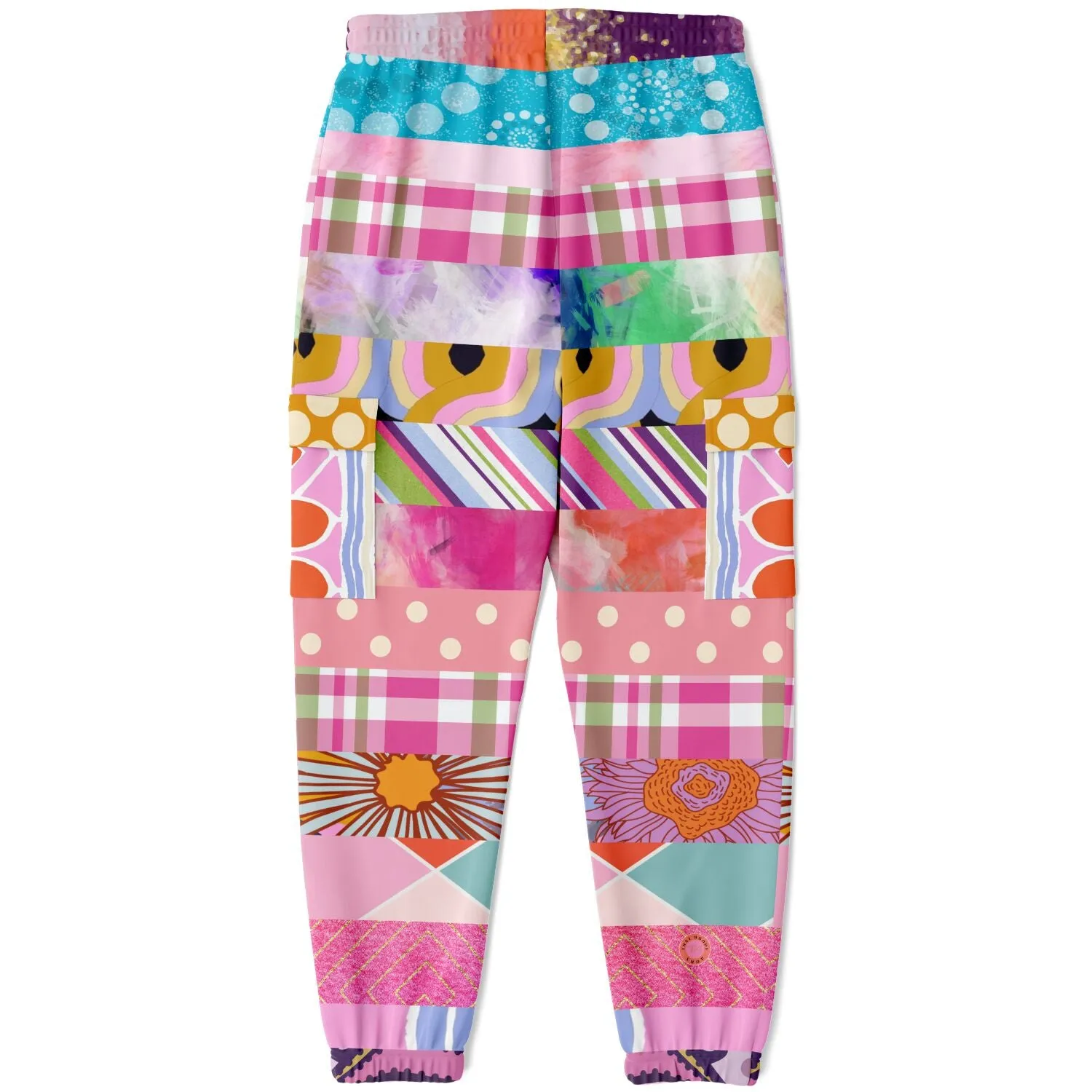 Bahama Mama Pink Floral Patchwork Unisex Cargo Sweats