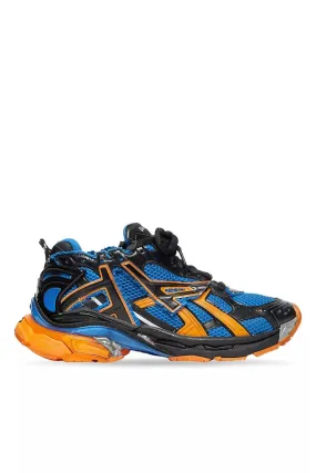 Balenciaga Sneakers Runner Men Fabric Blue Orange