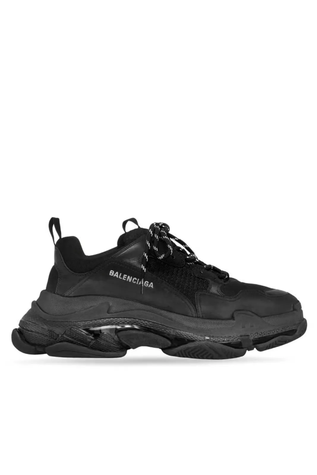 Balenciaga Triple S Clear Sole in Black Sneakers