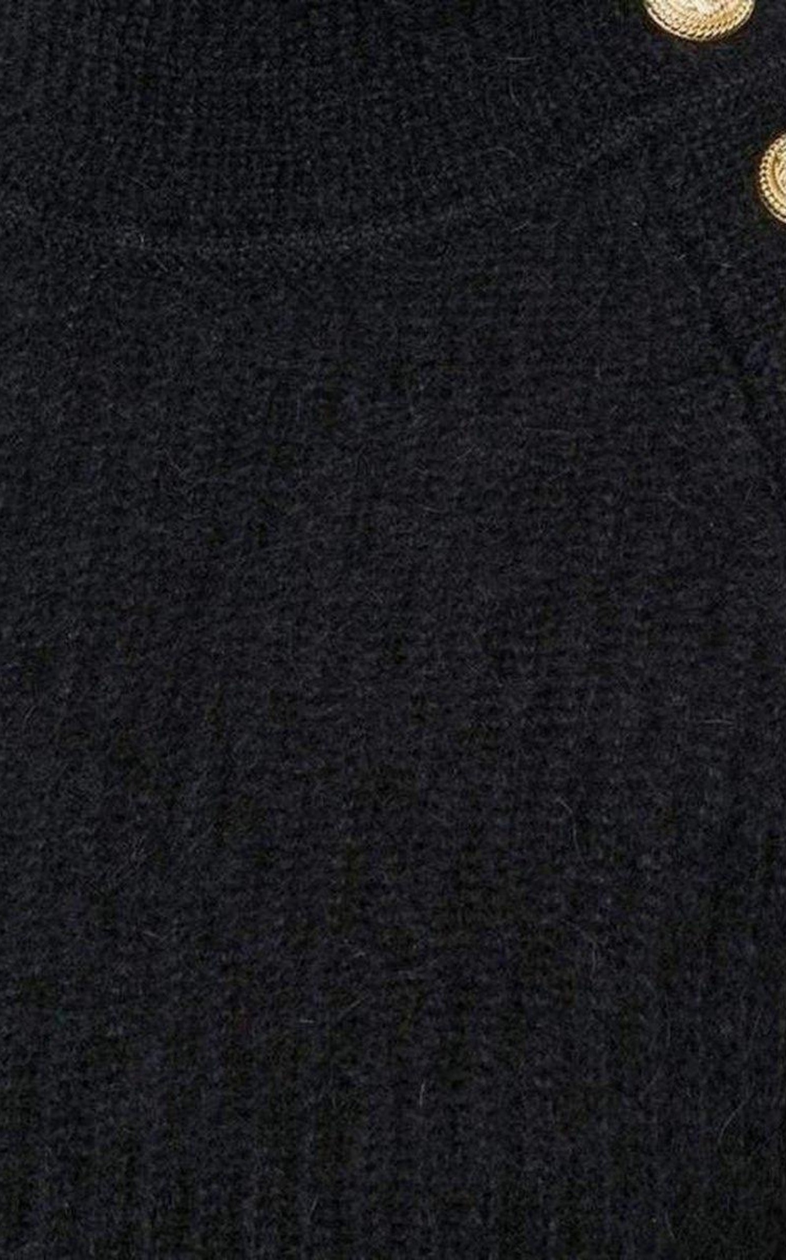 BALMAIN  |Black Mohair Wool Ribbed Turtleneck Sweater