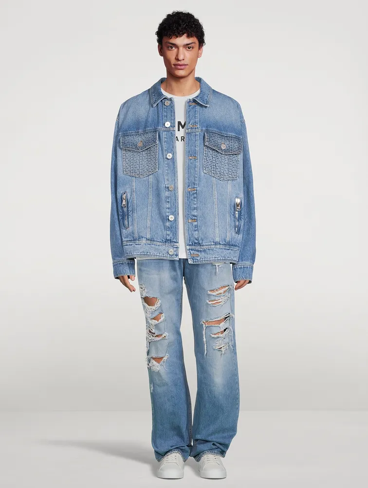 BALMAIN Monogram Denim Jacket