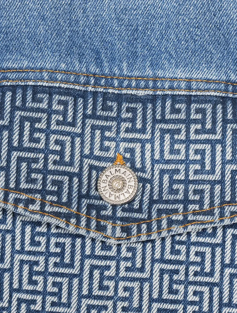 BALMAIN Monogram Denim Jacket