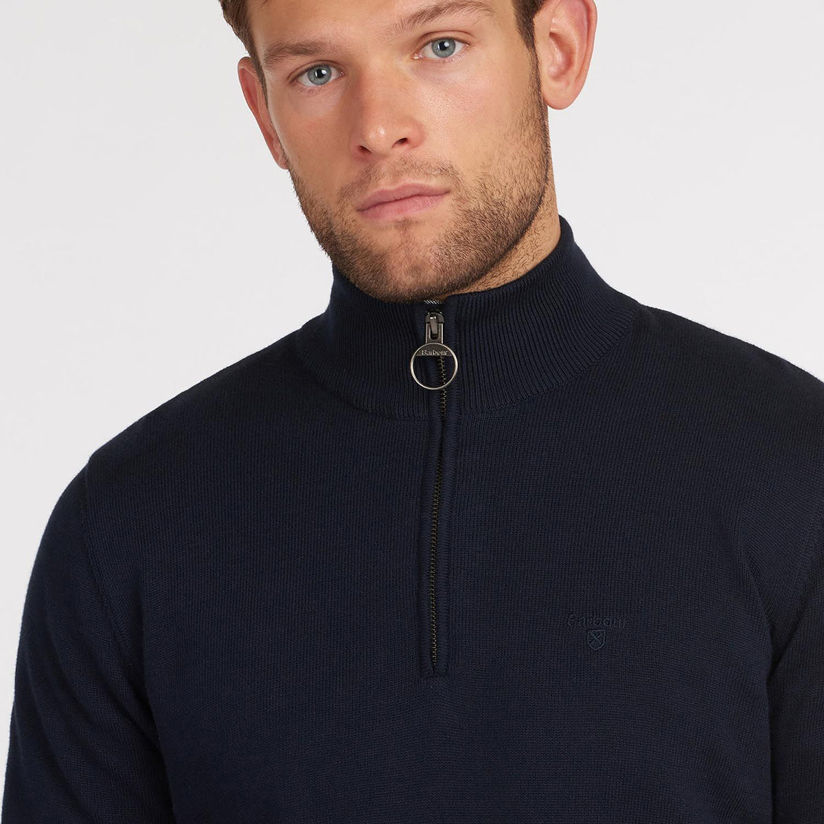 Barbour - Cotton Half Zip Jumper in Navy