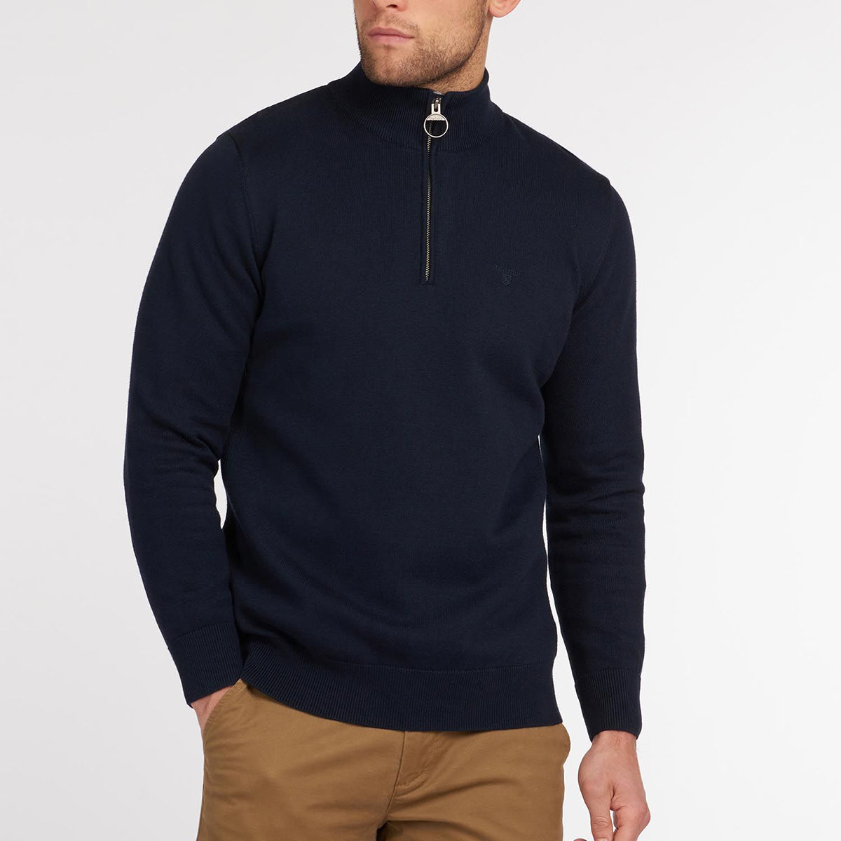 Barbour - Cotton Half Zip Jumper in Navy