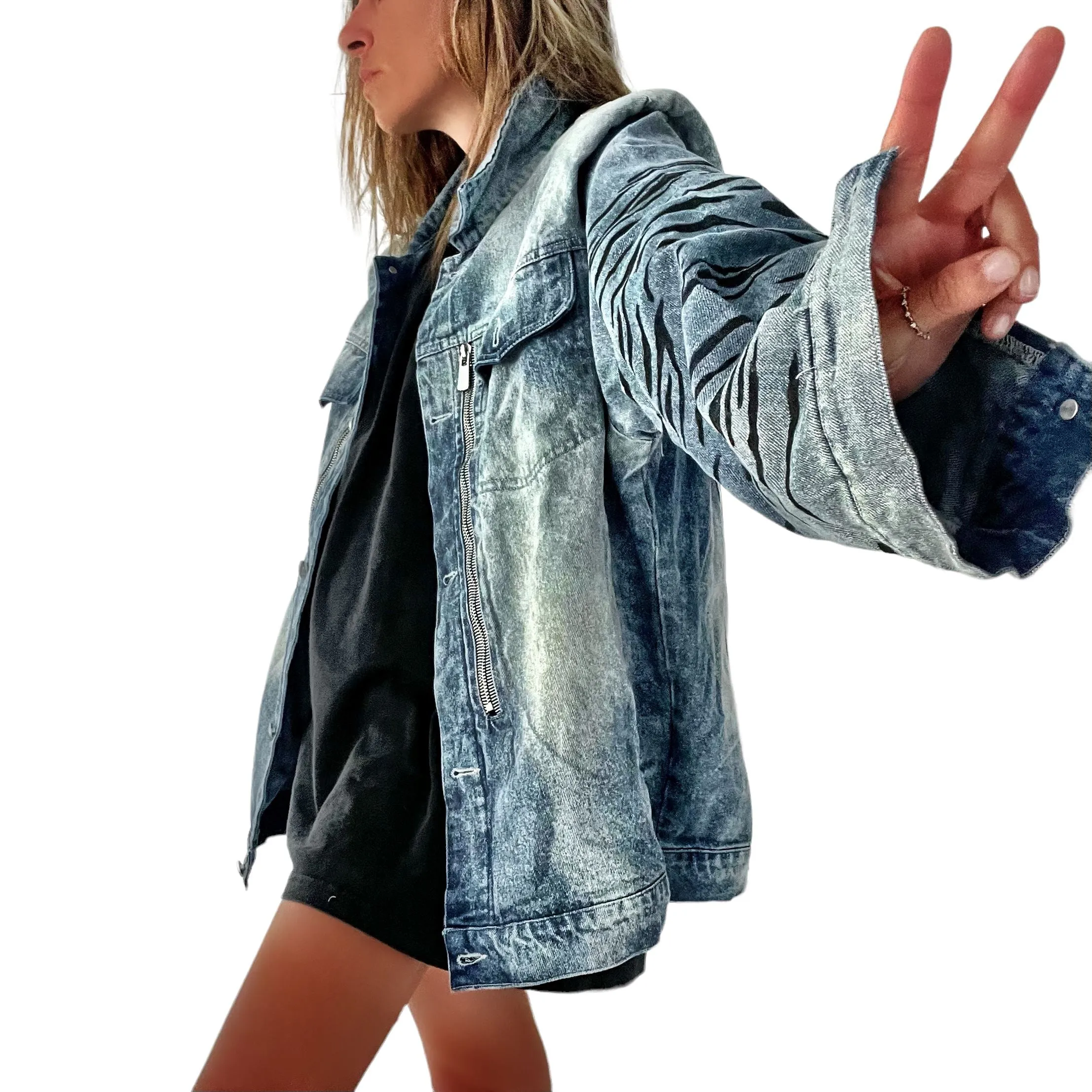 'Beyond Zebra' Denim Jacket