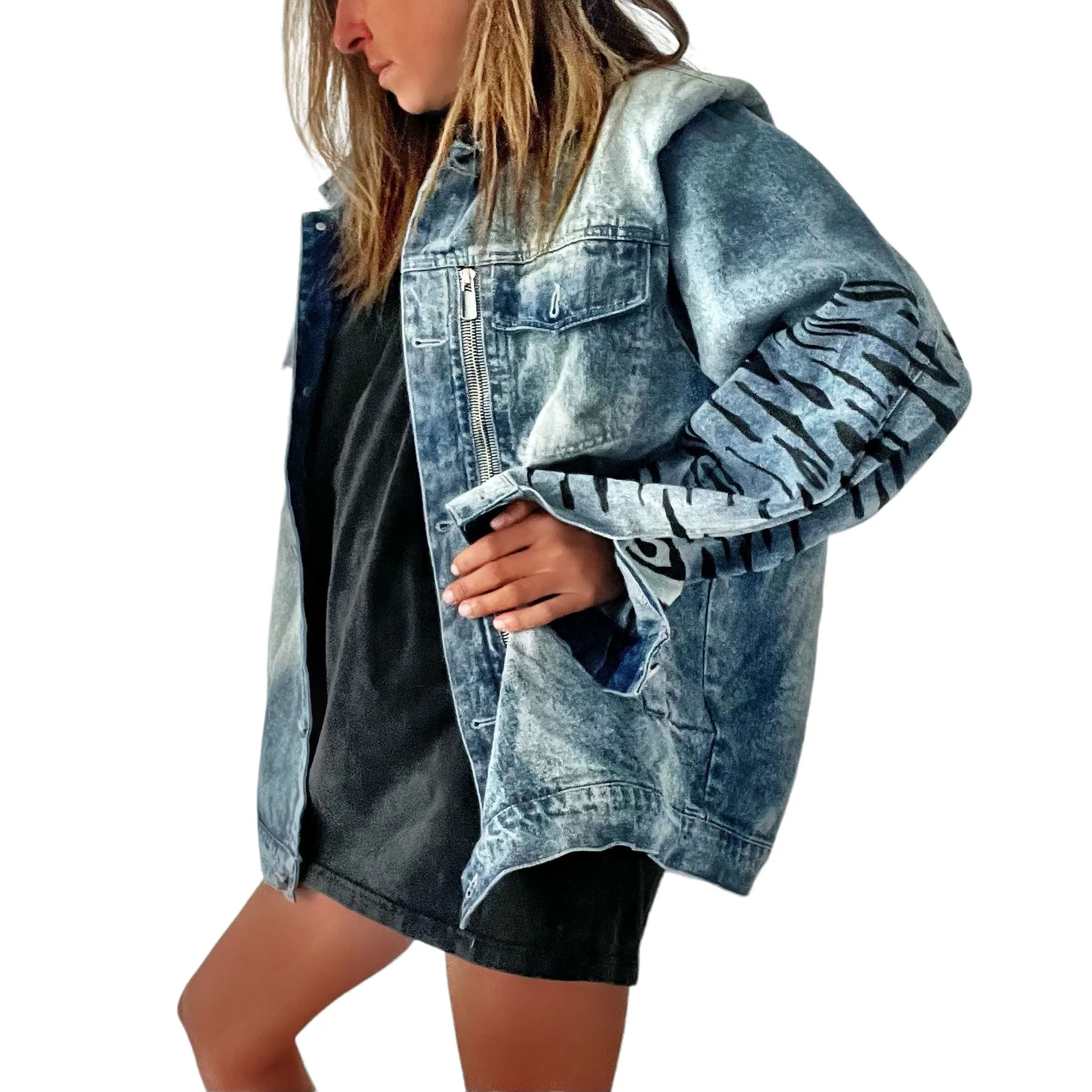 'Beyond Zebra' Denim Jacket