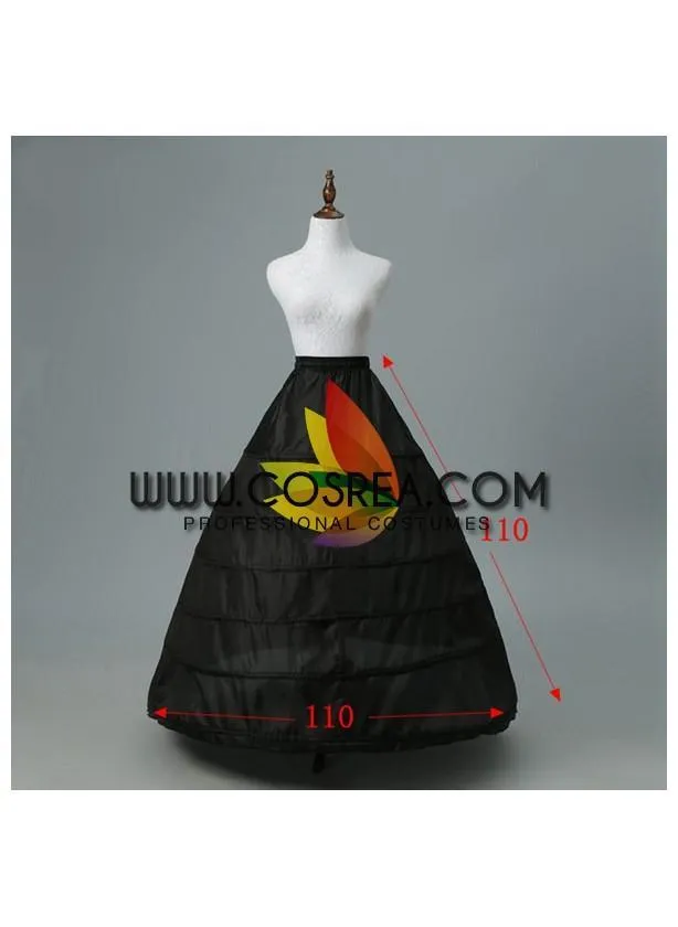 Black 6 Tier Elastic Waist Petticoat