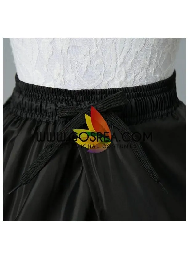 Black 6 Tier Elastic Waist Petticoat