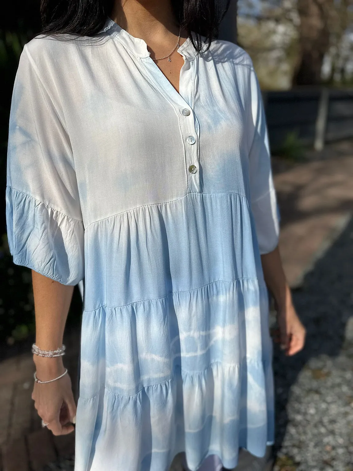 Blue Tie Dye Tiered Tunic Hattie