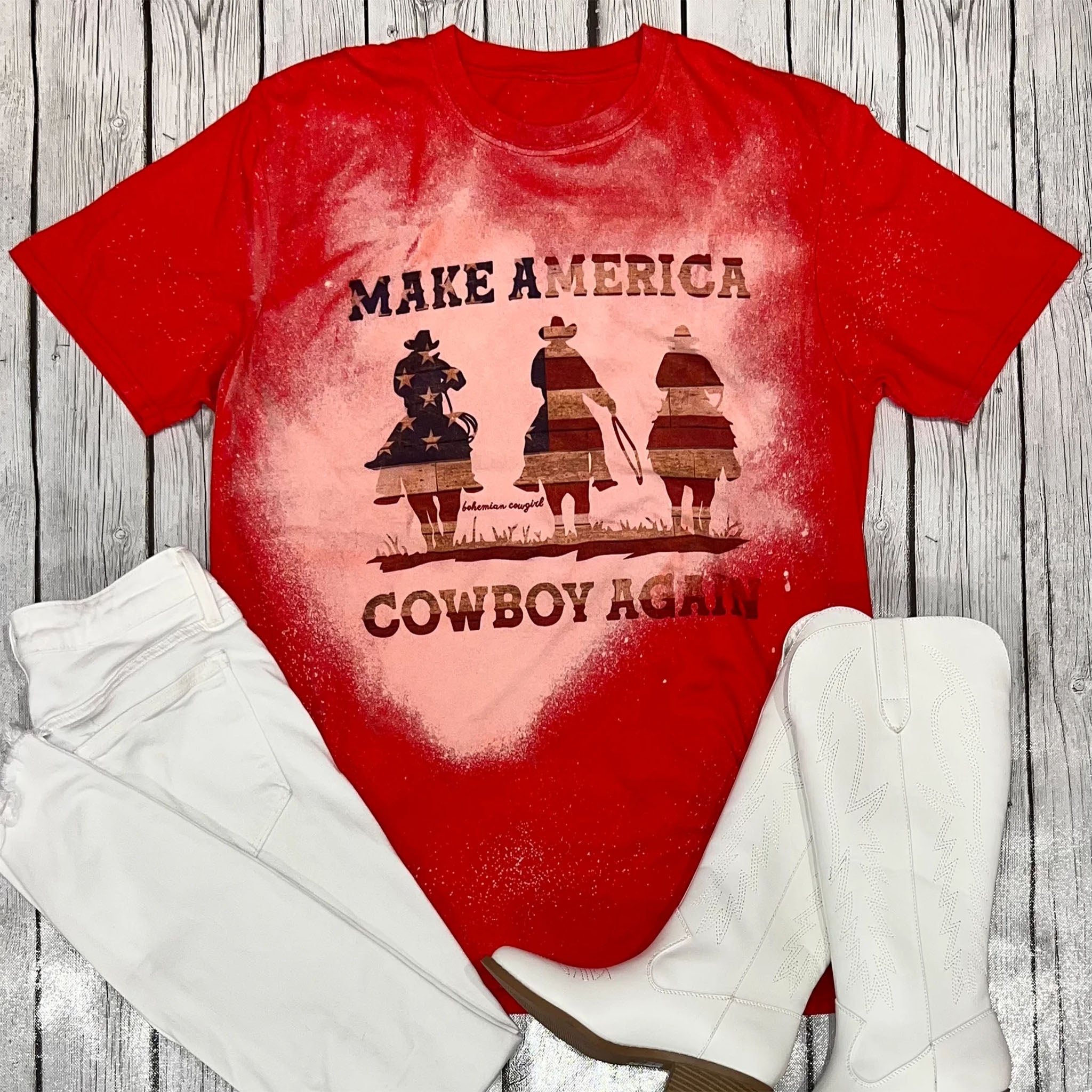 Bohemian Cowgirl Women's Make America Cowboy Tee