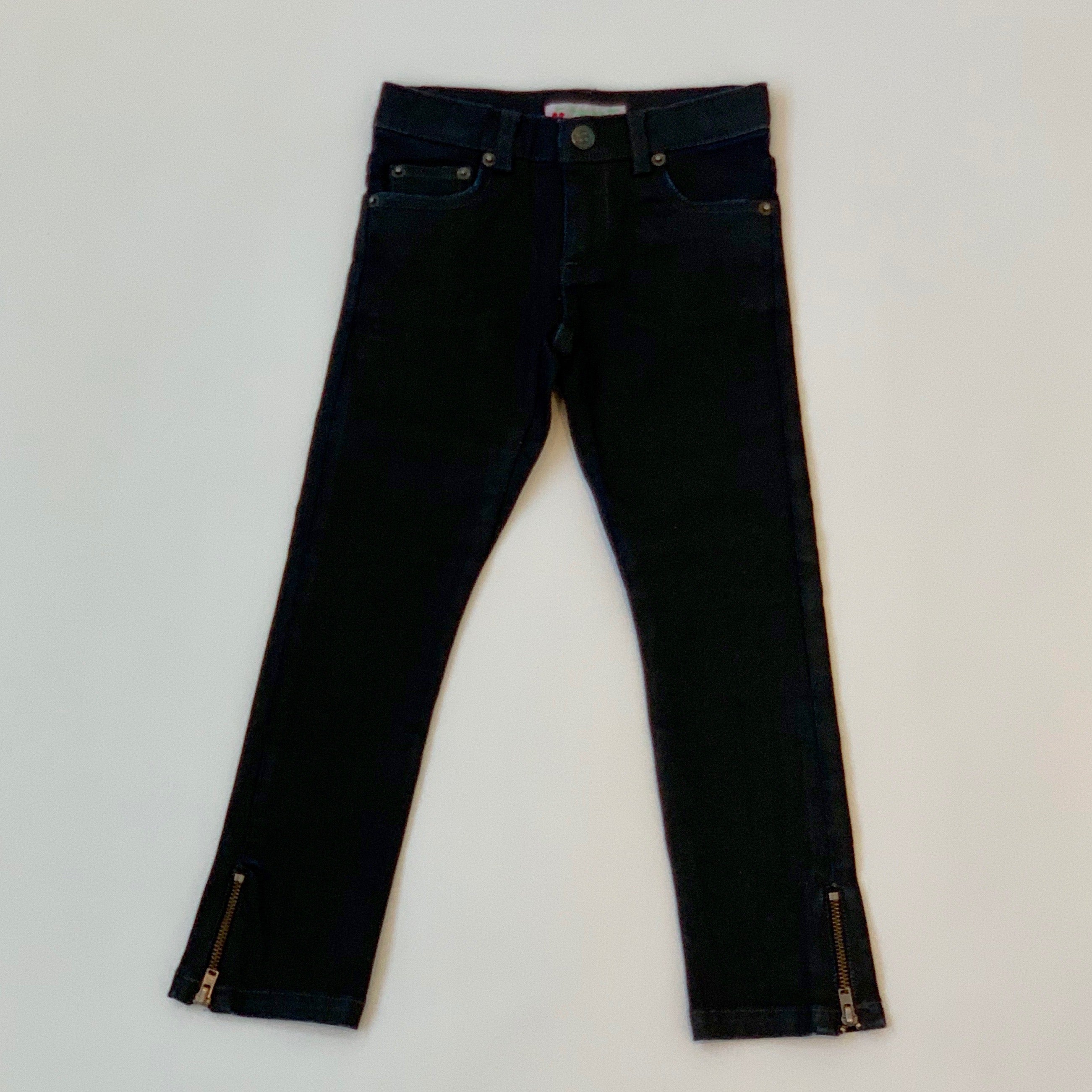 Bonpoint Black Waxed Moto Style Jeans: 3 Years