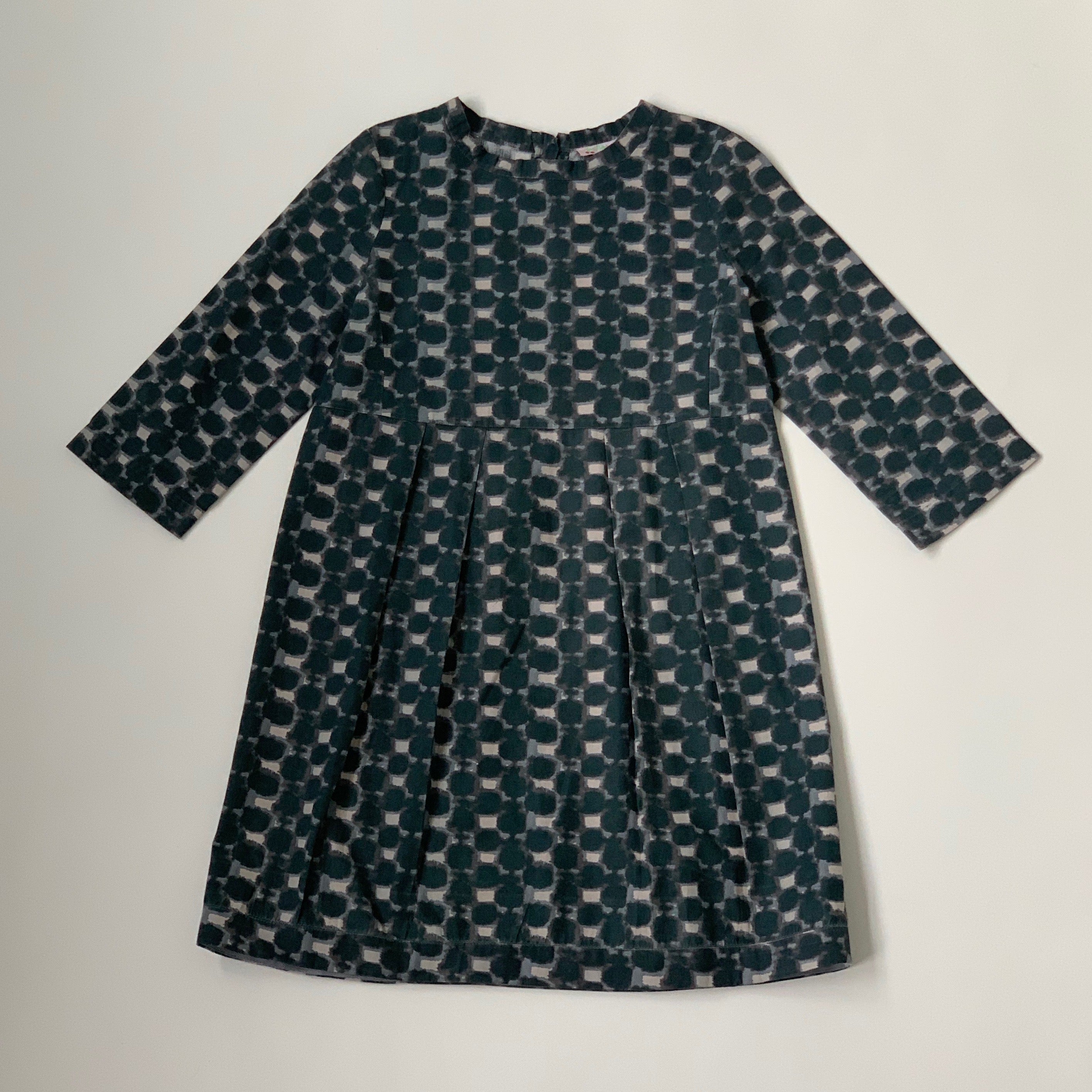 Bonpoint Grey Geometric Pattern Dress: 10 Years