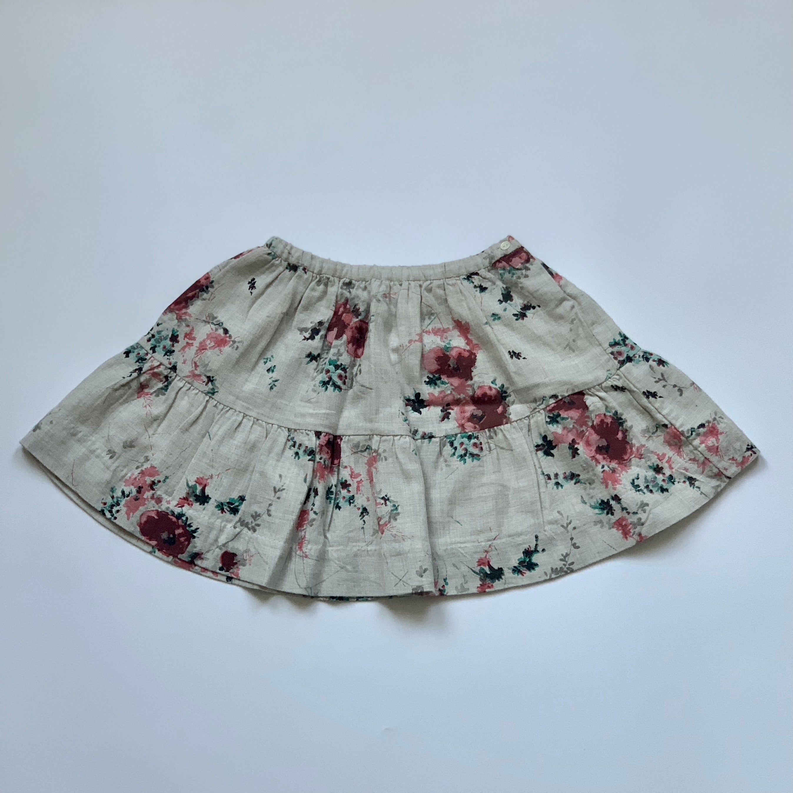 Bonpoint Rose Print Brushed Cotton Skirt: 12 Years