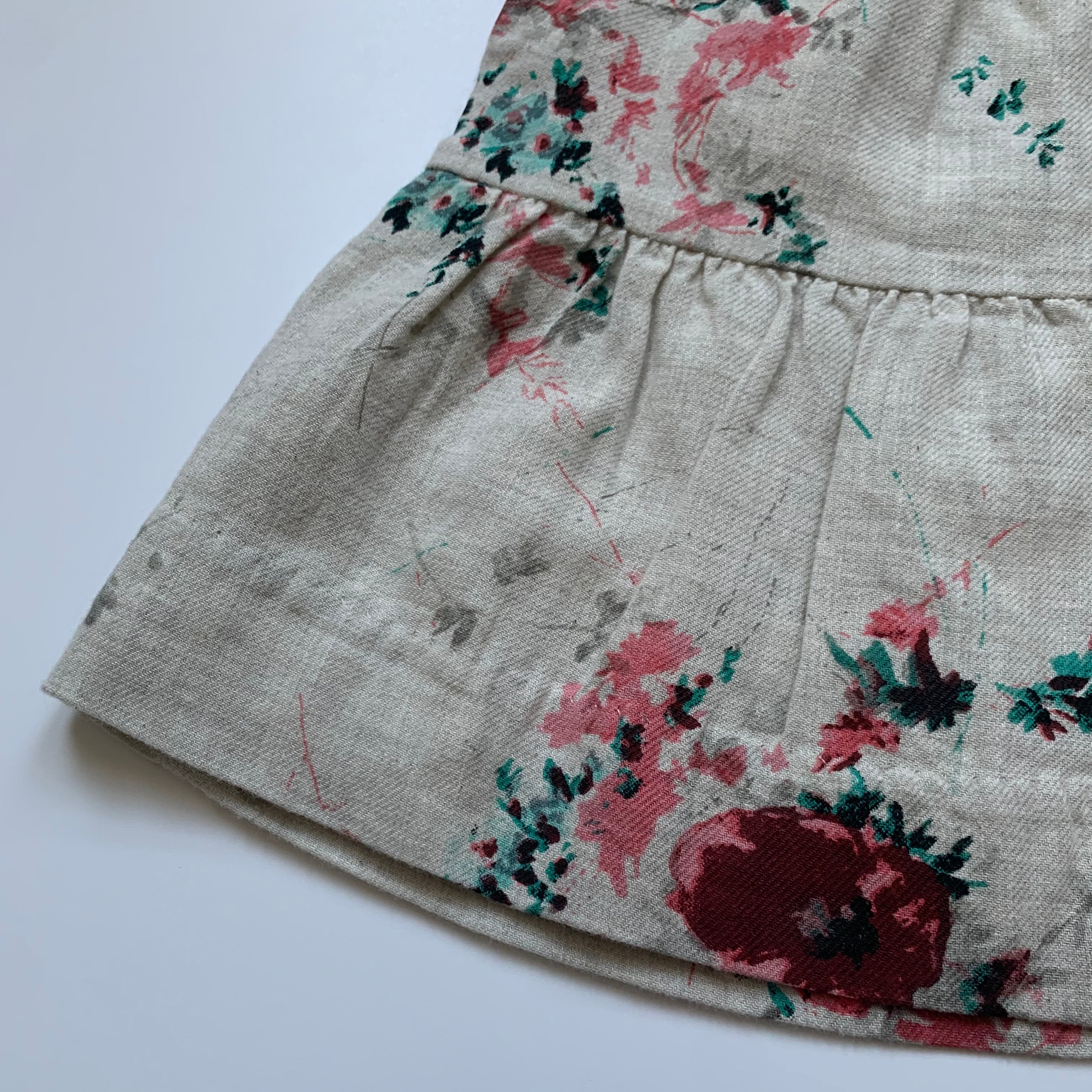 Bonpoint Rose Print Brushed Cotton Skirt: 12 Years