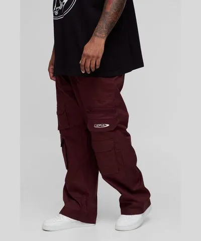 boohooMAN Mens Plus Relaxed Multi Pocket Cargo Pants