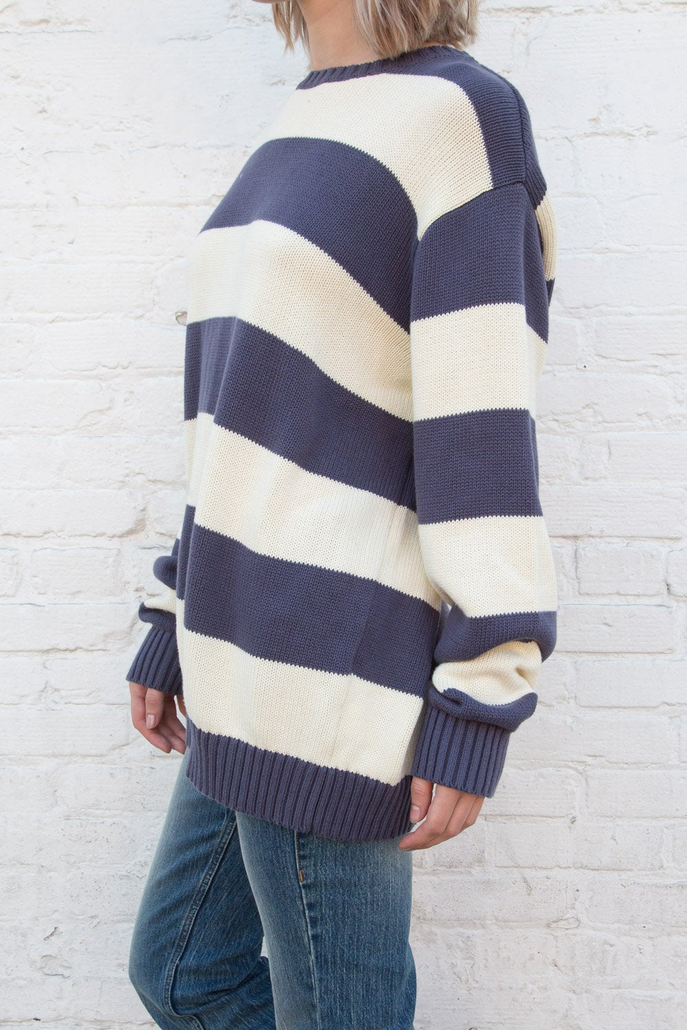 Brianna Cotton Thick Stripe Sweater