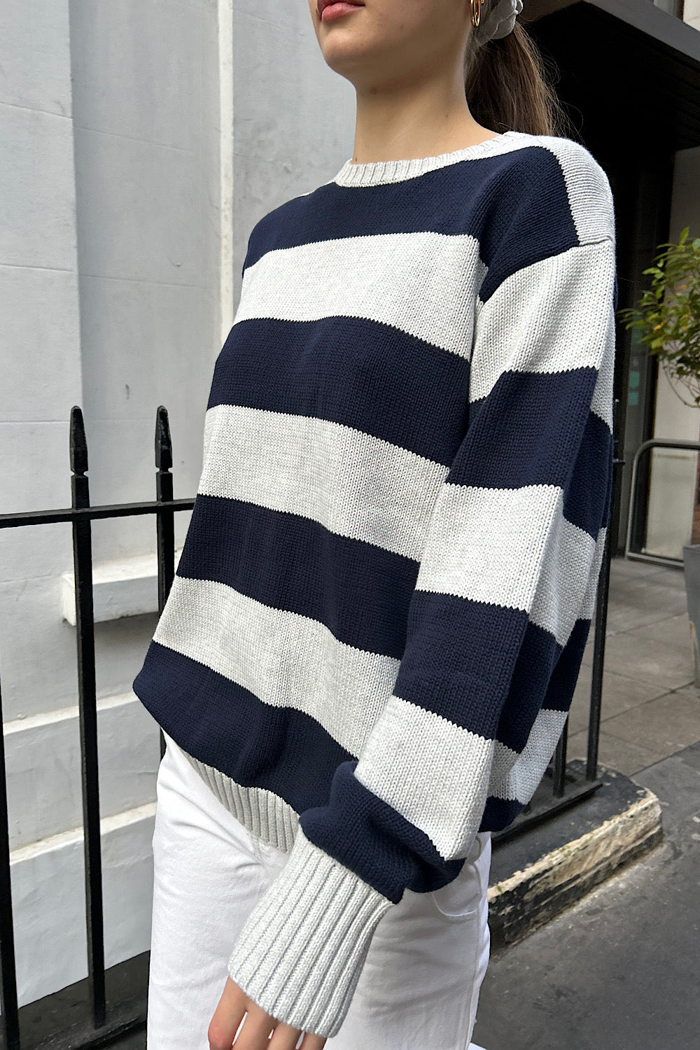 Brianna Cotton Thick Stripe Sweater