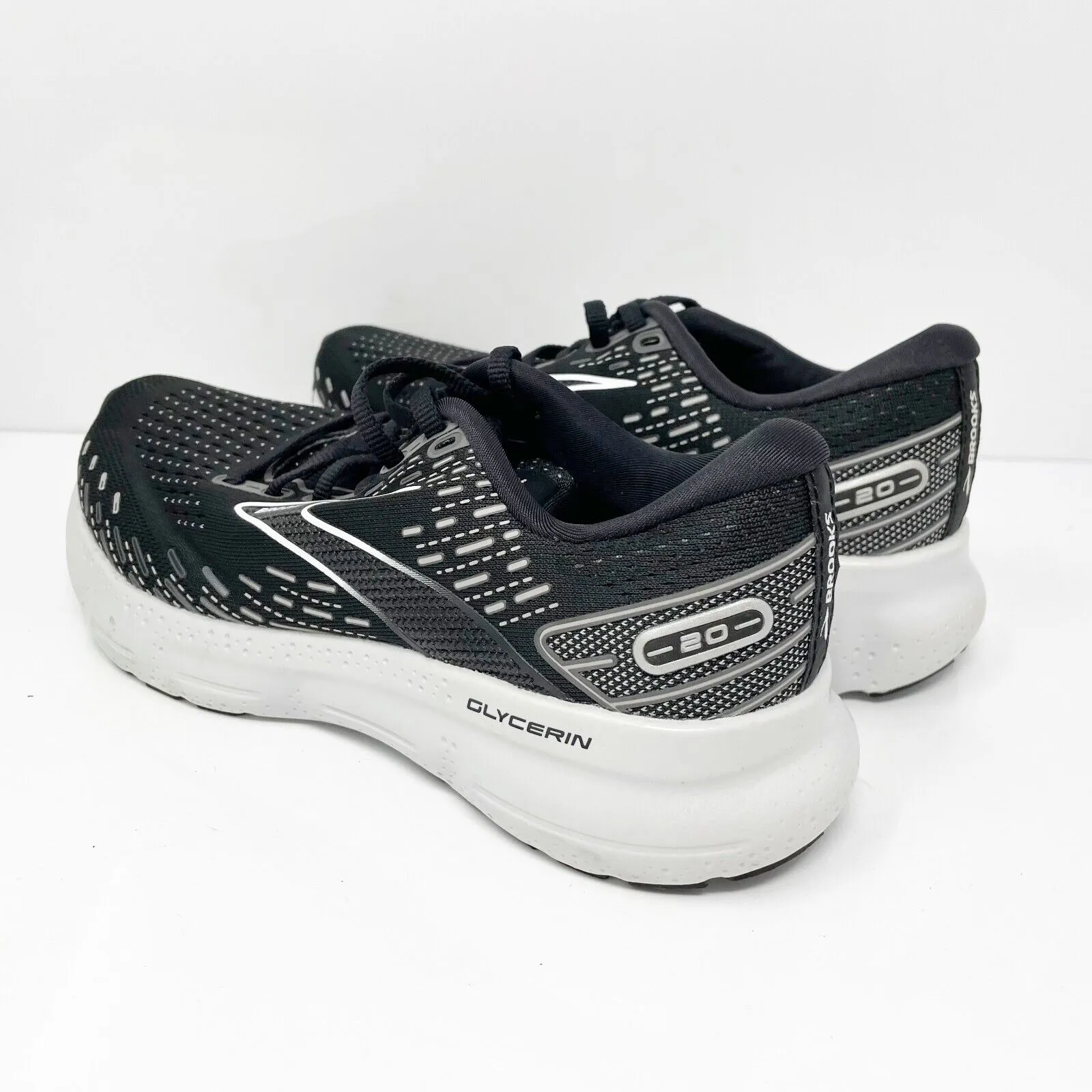 Brooks Womens Glycerin 20 1203691B059 Black Running Shoes Sneakers Size 6.5 B