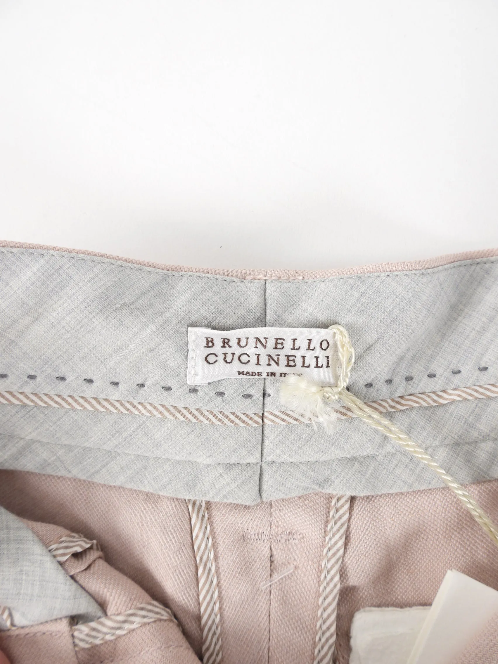 Brunello Cucinelli Light Shell Pink Linen Pants - IT36 / FR32 / USA0