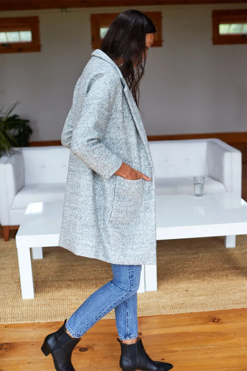 Car Coat - Heather Grey Boucle