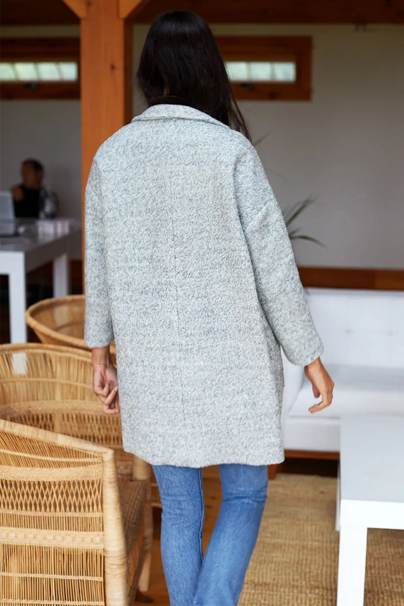 Car Coat - Heather Grey Boucle