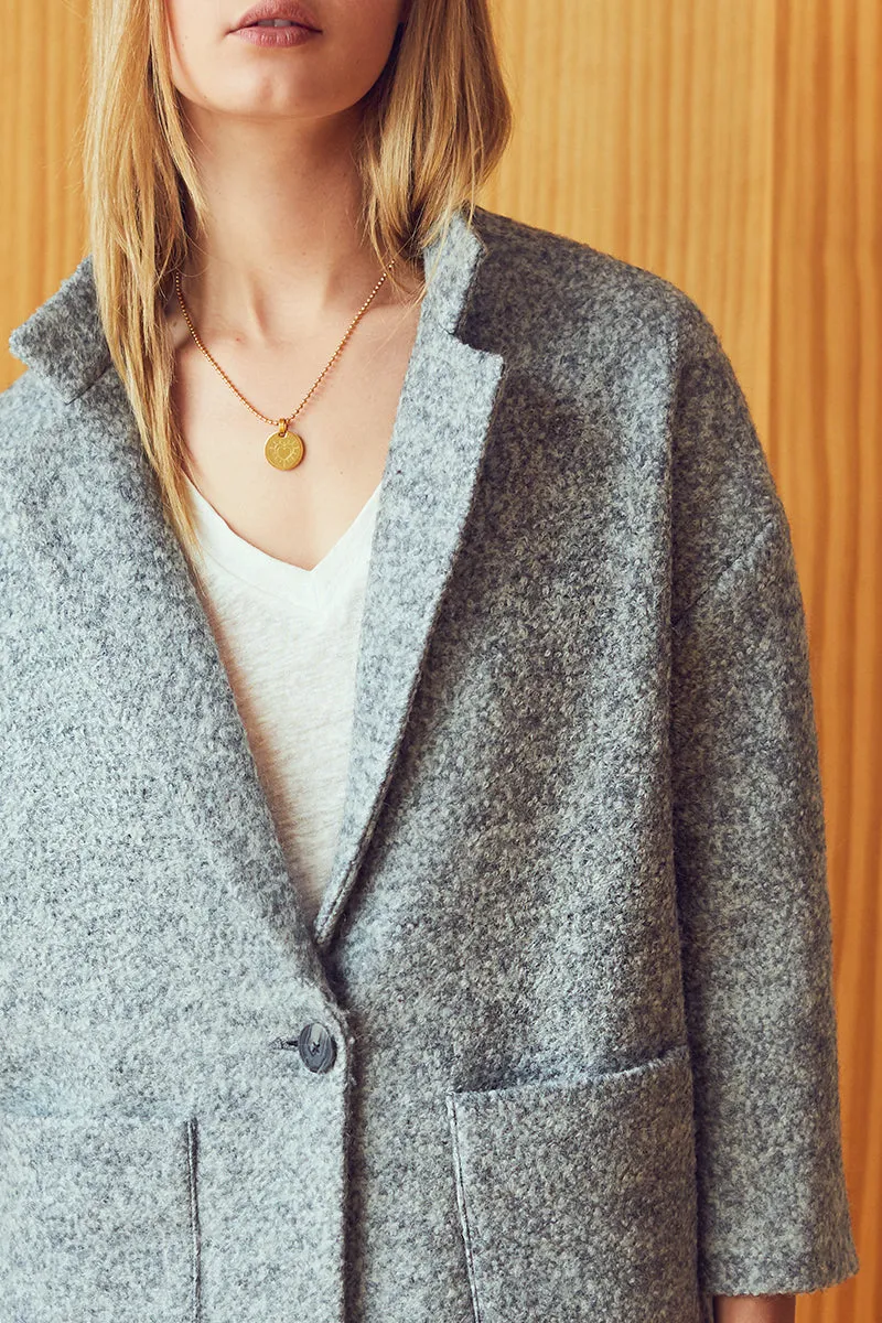 Car Coat - Heather Grey Boucle