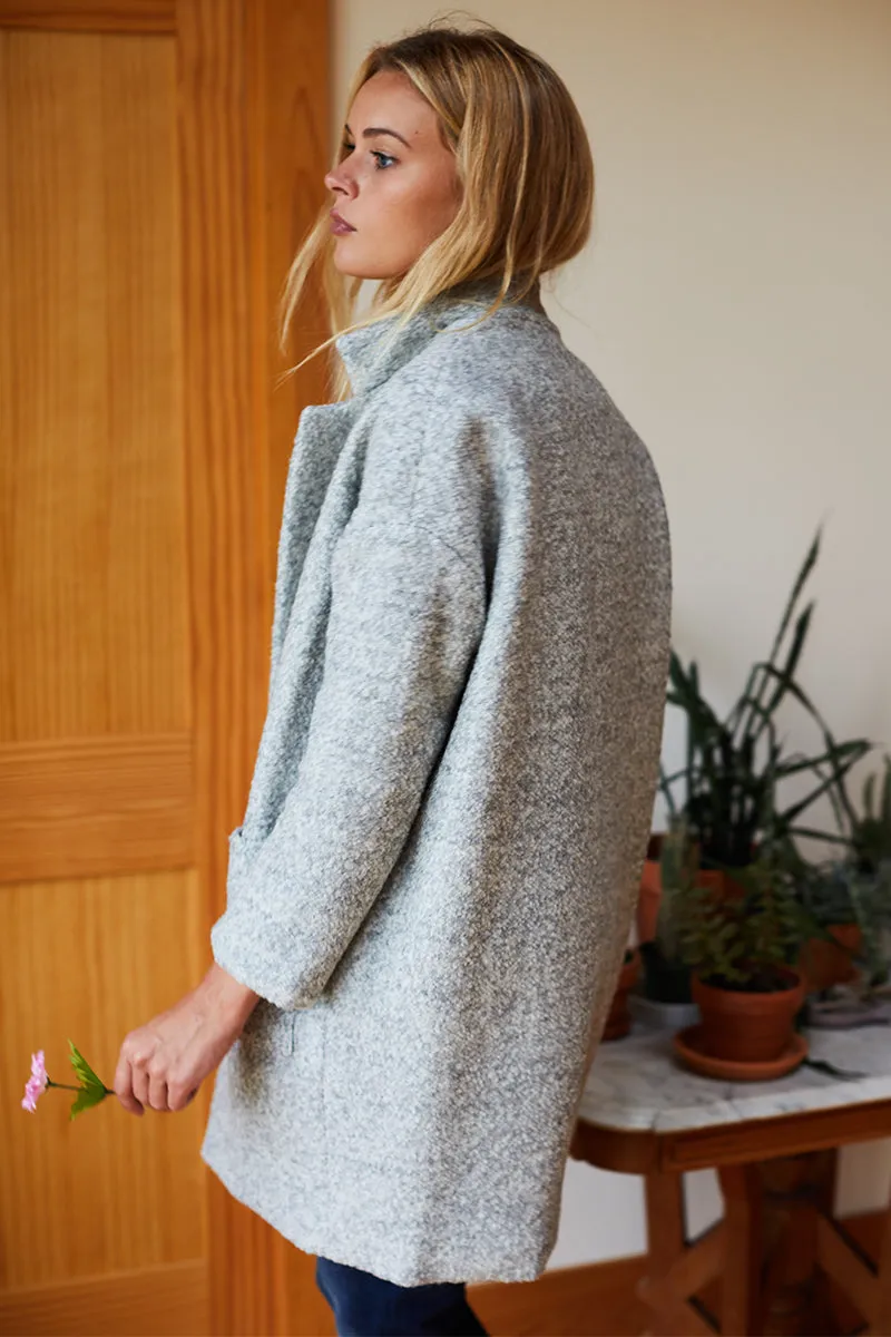 Car Coat - Heather Grey Boucle