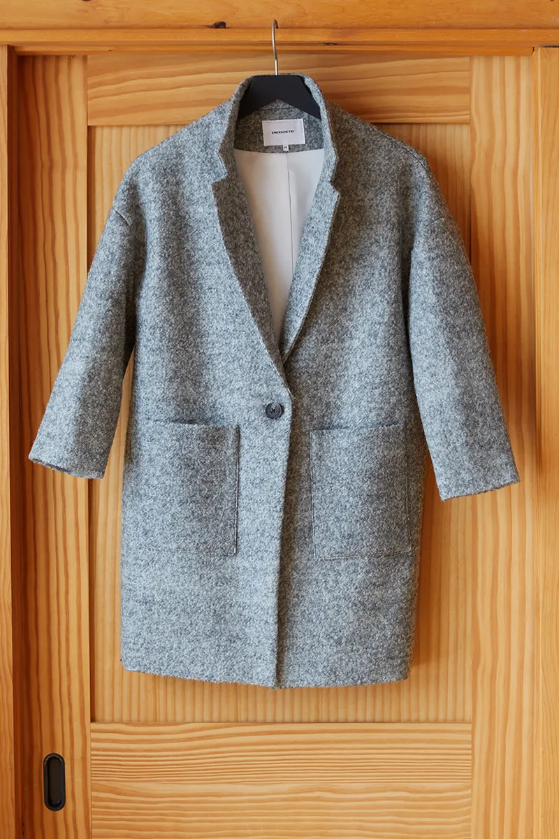 Car Coat - Heather Grey Boucle