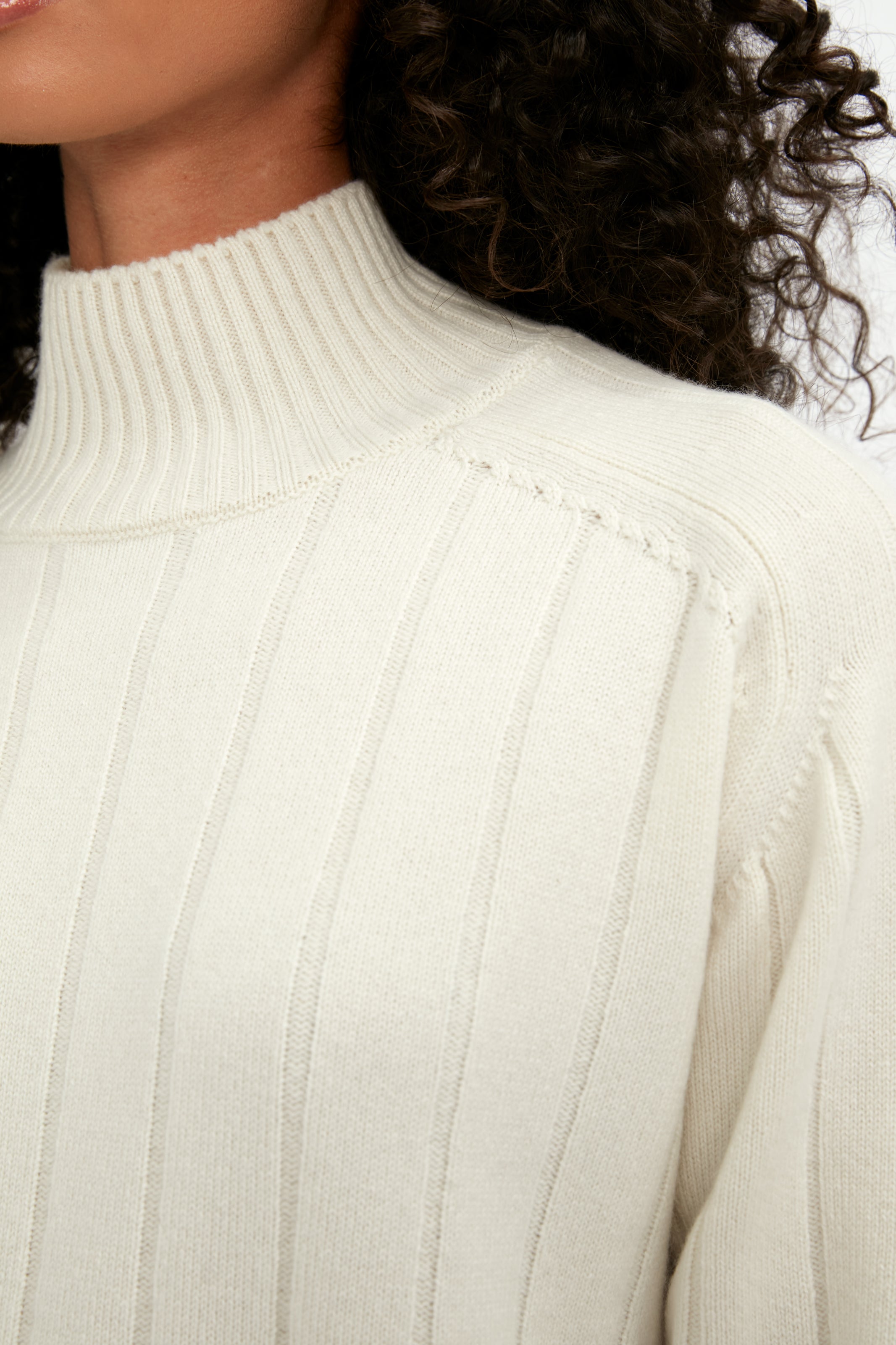 Cashmere Knit Sweater in Burro