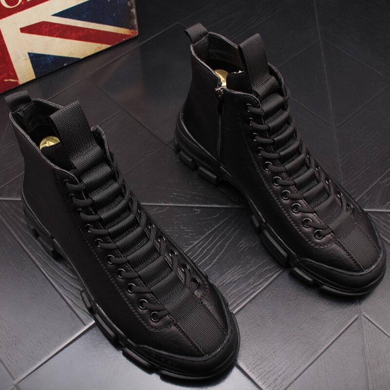 Casual Men's Solid Height Increasing Waterproof Breathable Vulcanize Boots