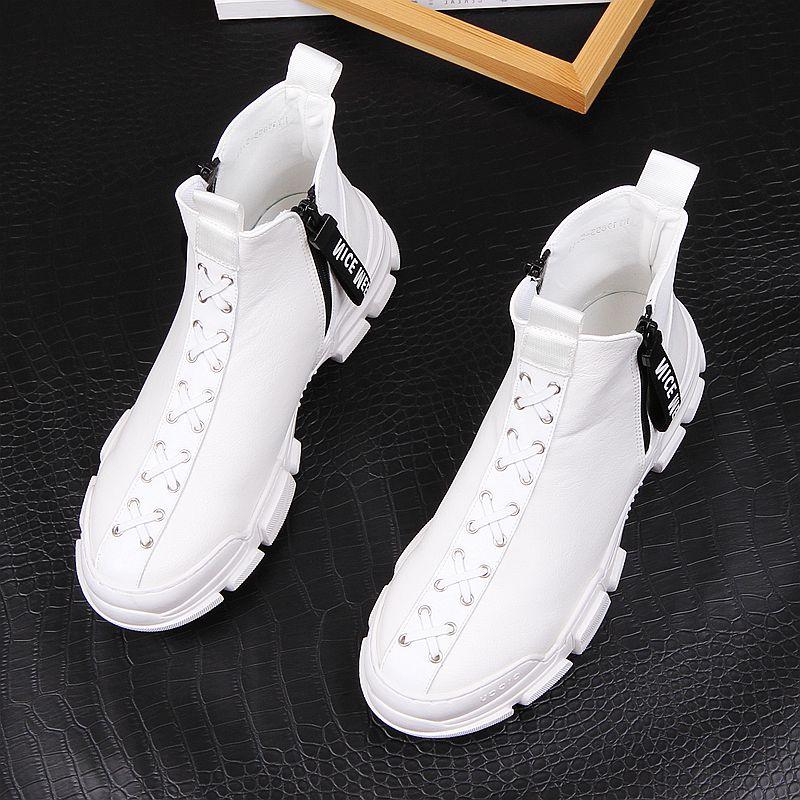 Casual Men's Solid Height Increasing Waterproof Breathable Vulcanize Boots