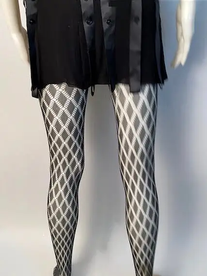 Chanel 09P 2009 Spring fishnet stockings black tights hosiery Sz Large