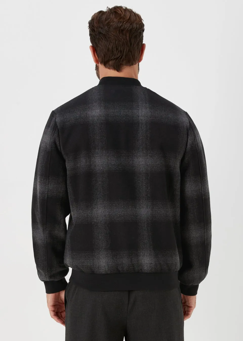 Charcoal Check Bomber Jacket